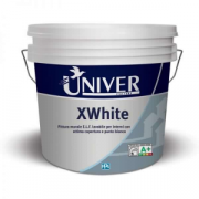 PITTURA LAVABILE TRASPIRANTE PER INTERNI  UNIVER XWHITE LT 14 COLORAT.