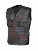 GILET CON TASCHE MULTIFUNZ. COTONE + POLIEST.  U.POWER MOD. FUN  BLACK CARBON.