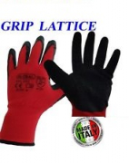 GUANTI IN NYLON SPALMATO LATTICE TRASPIR. ROSSO NERO ART. 500LX.