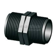 RACCORDO PVC IRRIGAZIONE NERO NIPLES 1-1/4 M - 1-1/4 M.