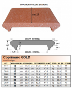 MATTONE COPRIMURO CLASSICO LEVIGATO GOLD CM.25 SPESS. CM 9,5-10,5.